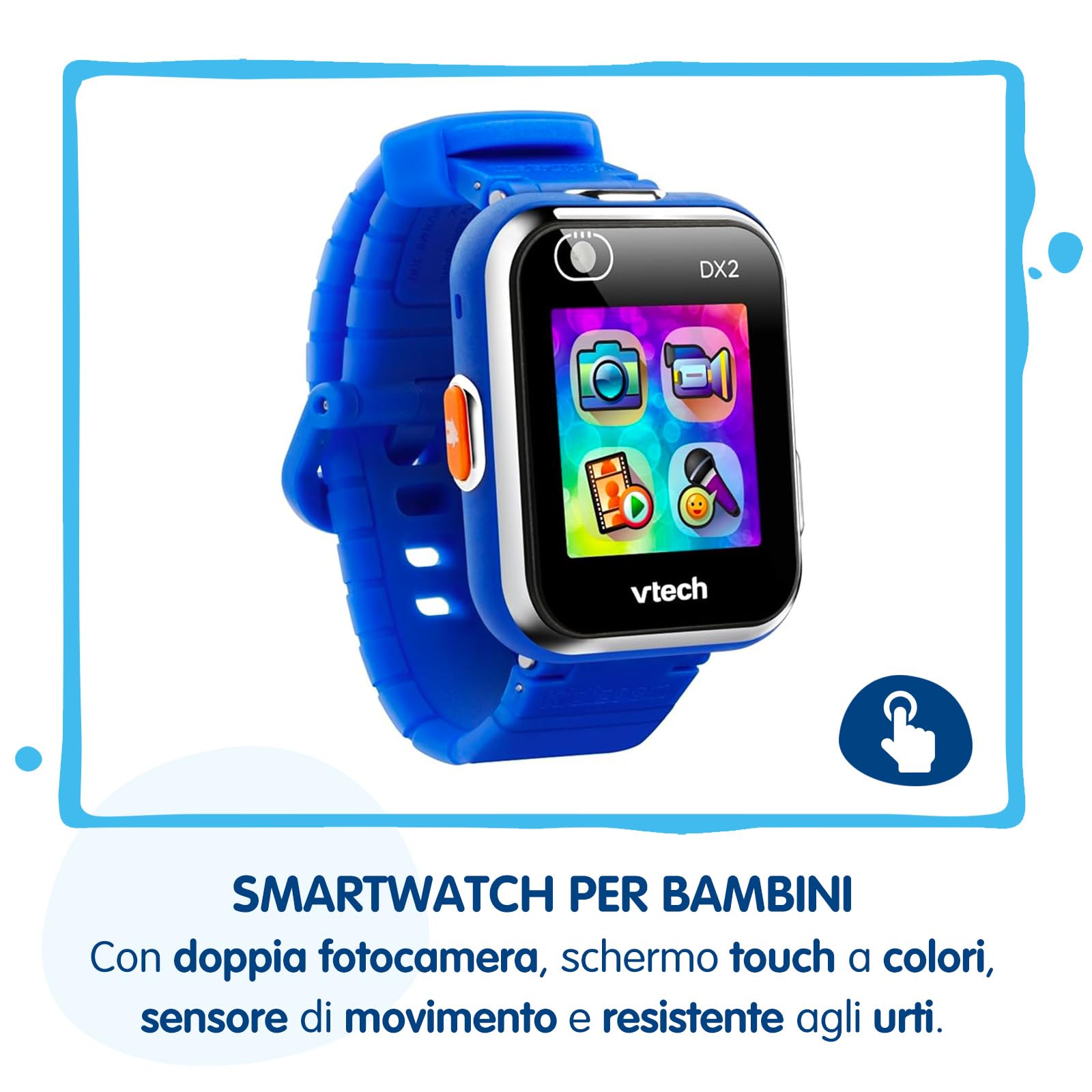 VTech Kidizoom Smartwatch DX2 smartwatch blu per bambini con doppia fotocamera