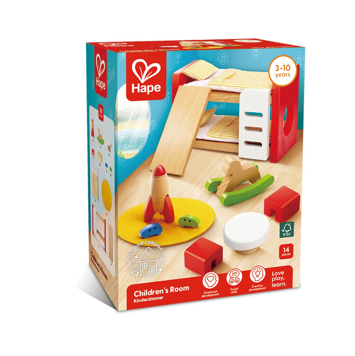 Hape Mobili Cameretta dei bambini per casa delle bambole moderna in legno