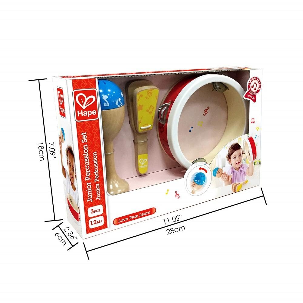 Hape Giochi musicali Set percussioni bambini tamburello maracas batacchio