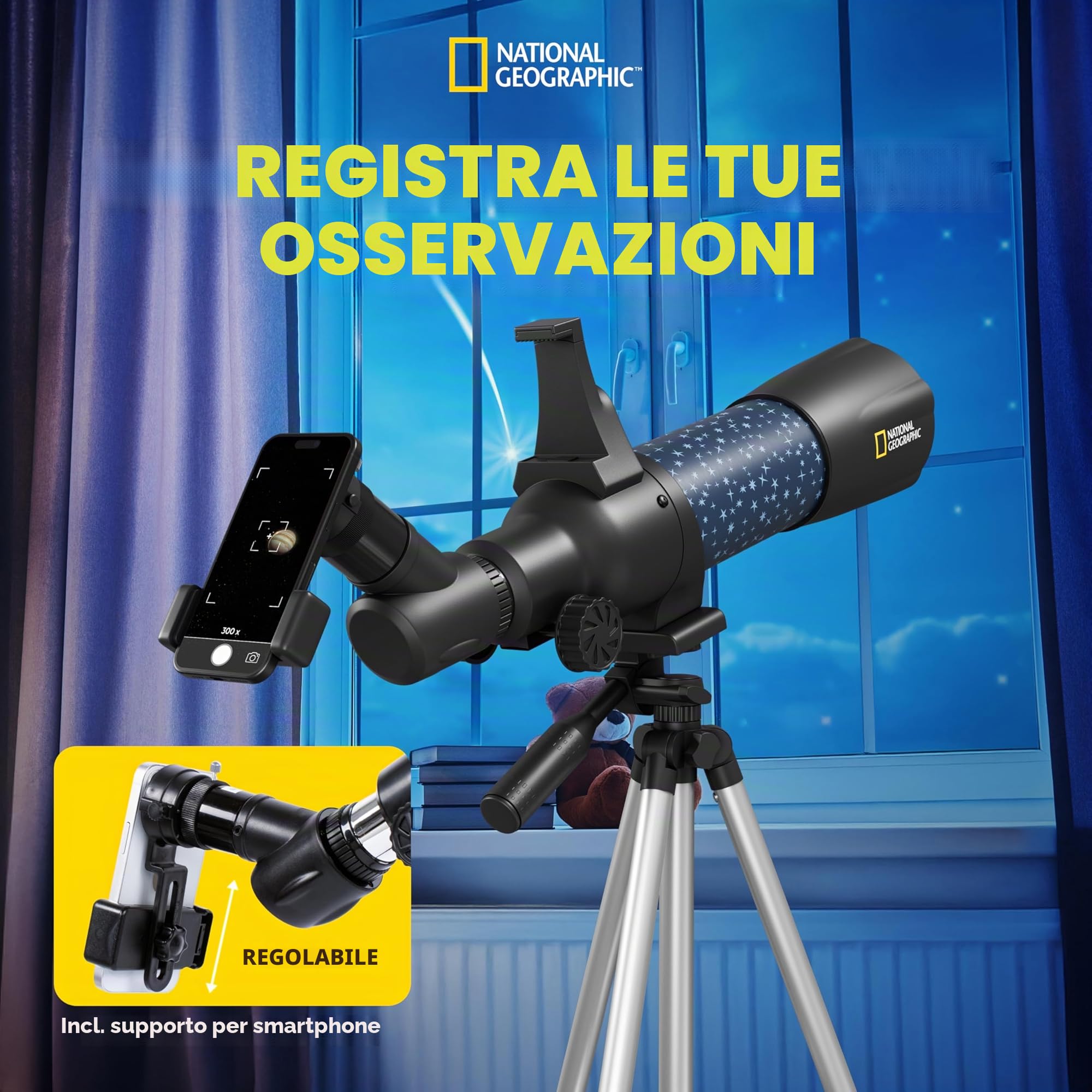 National Geographic Telescopi smartes AR telescopio per bambini