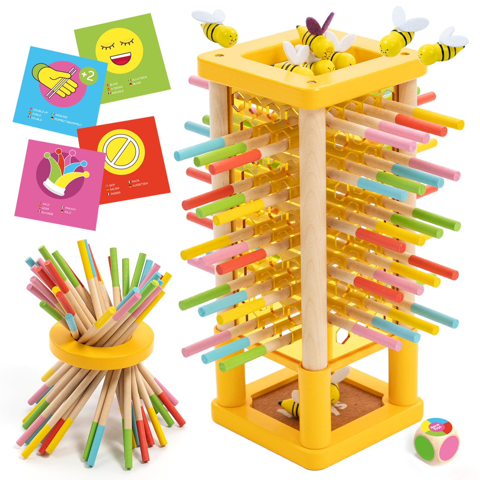 Nene Toys Family Games BeeFall, gioco da tavolo, torre con api