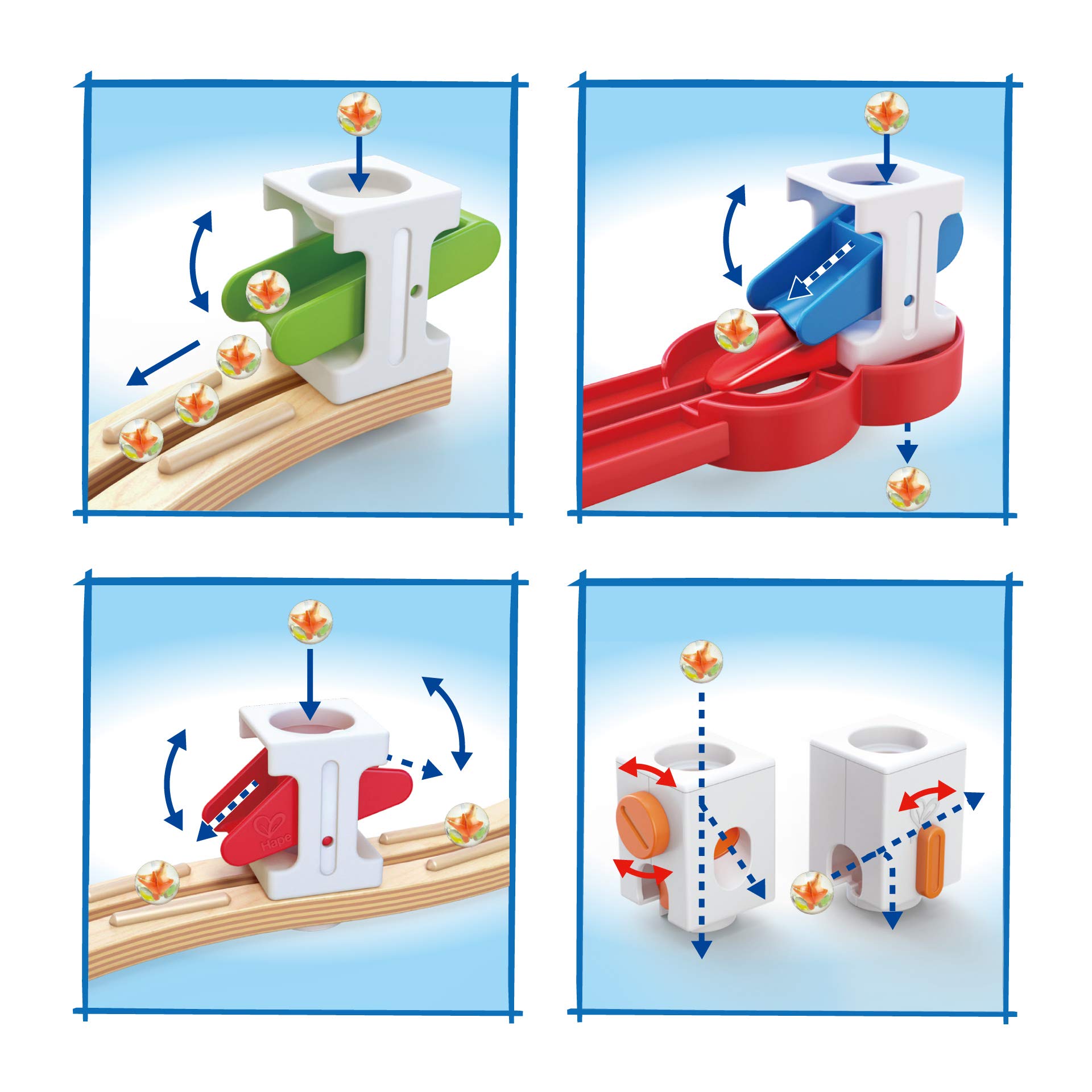 Hape Quadrilla Super Spirali pista per biglie 129 pezzi con xilofono