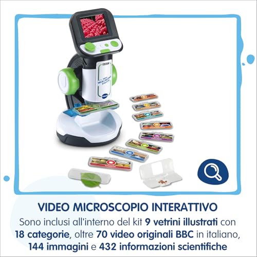 VTech Giocattoli 6 anni e + Video Microscopio Interattivo Digitale bambini 7-99 anni microscopio
