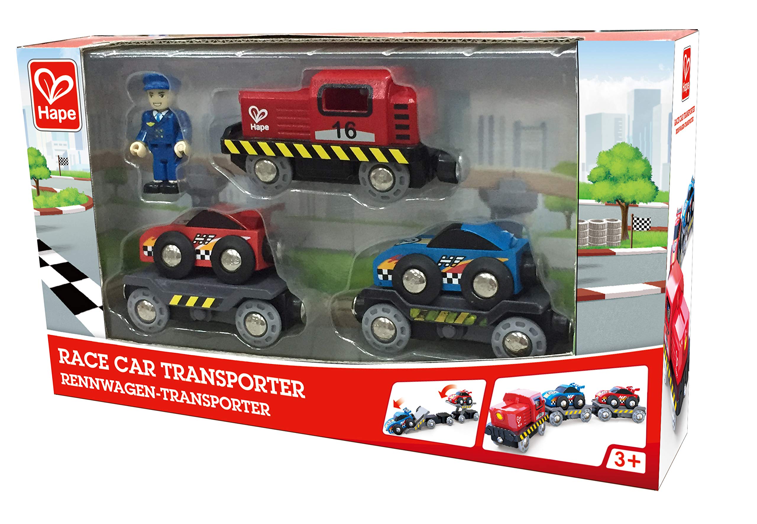 Hape Giochi Transporter di auto da corsa trenino 6 pezzi