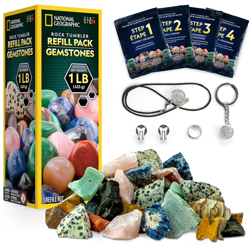 National Geographic Kit scientifici e di scoperta Rock Tumbler Refill Kit pietre preziose 453 g