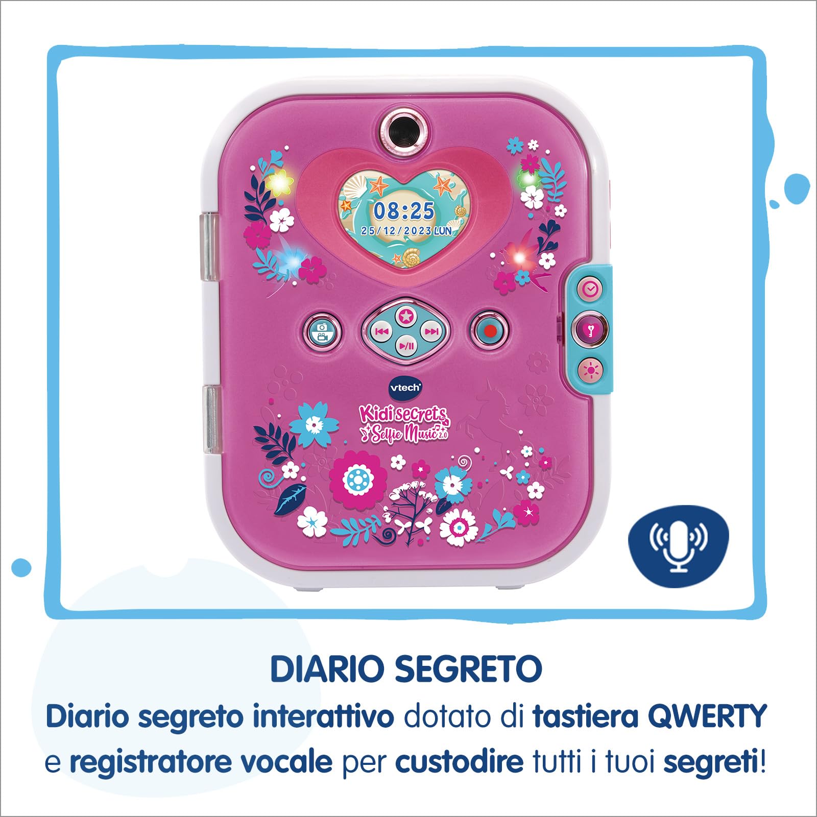 VTech KidiSecrets Selfie Music 2.0 diario segreto con doppia fotocamera