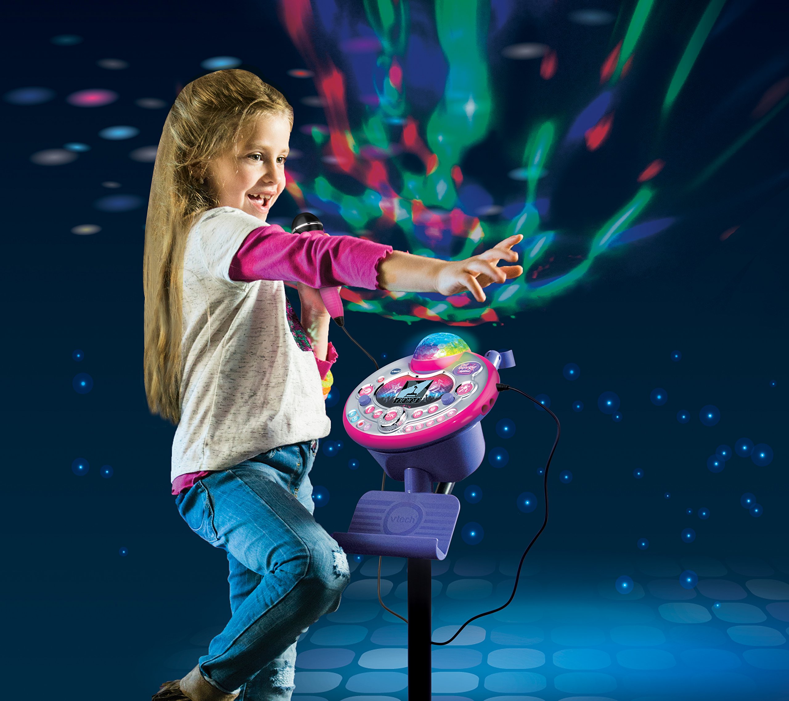 VTech Kidi SuperStar Light Show microfono karaoke regolabile fino a 140 cm
