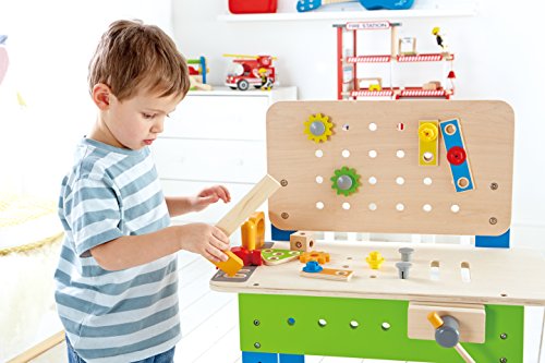 Hape Giochi di ruolo Banco da Lavoro banco da lavoro 35 pezzi regolabile