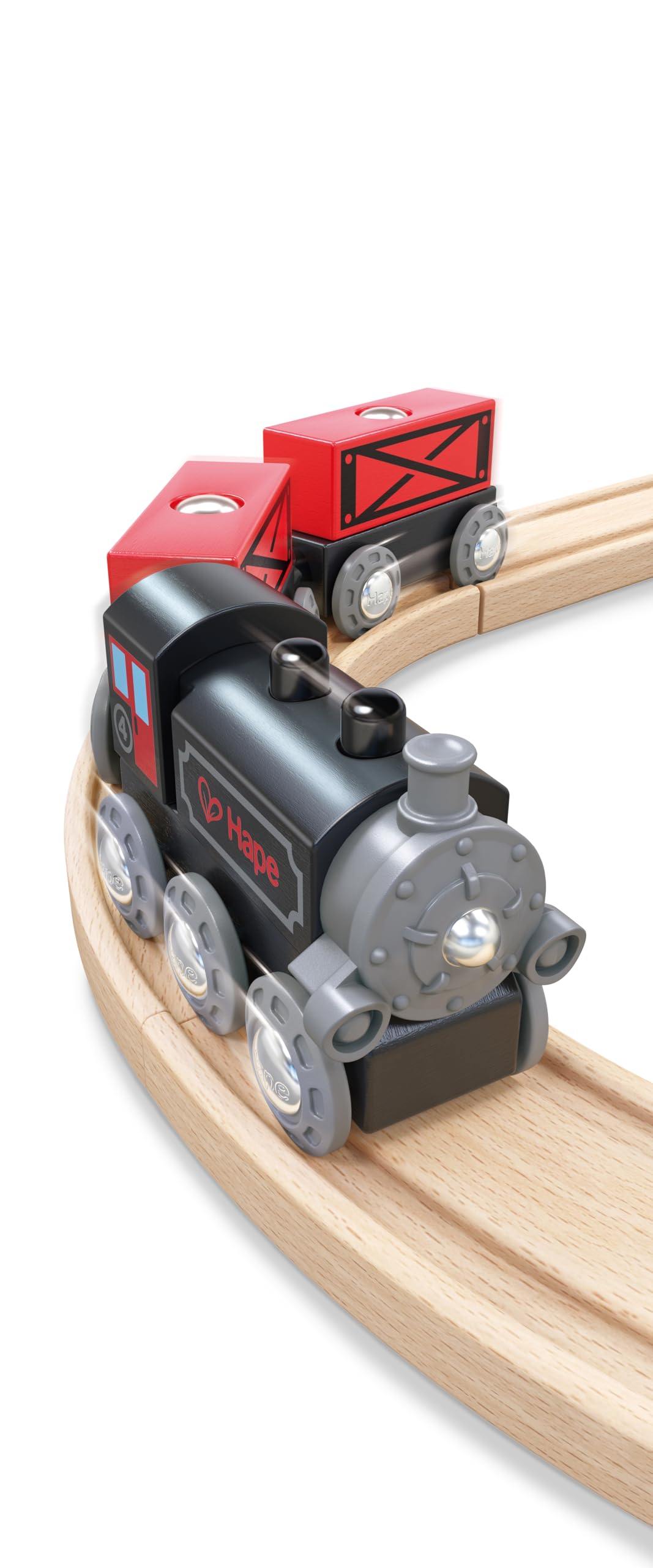 Hape Treno Treno merci a vapore Classico - Vintage trenino legno magnetico