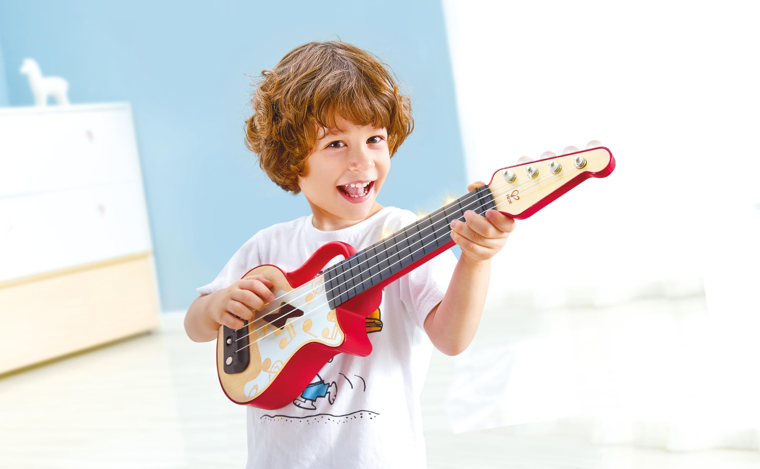 Hape Giochi musicali Ukulele Rosso ukulele rosso con luci