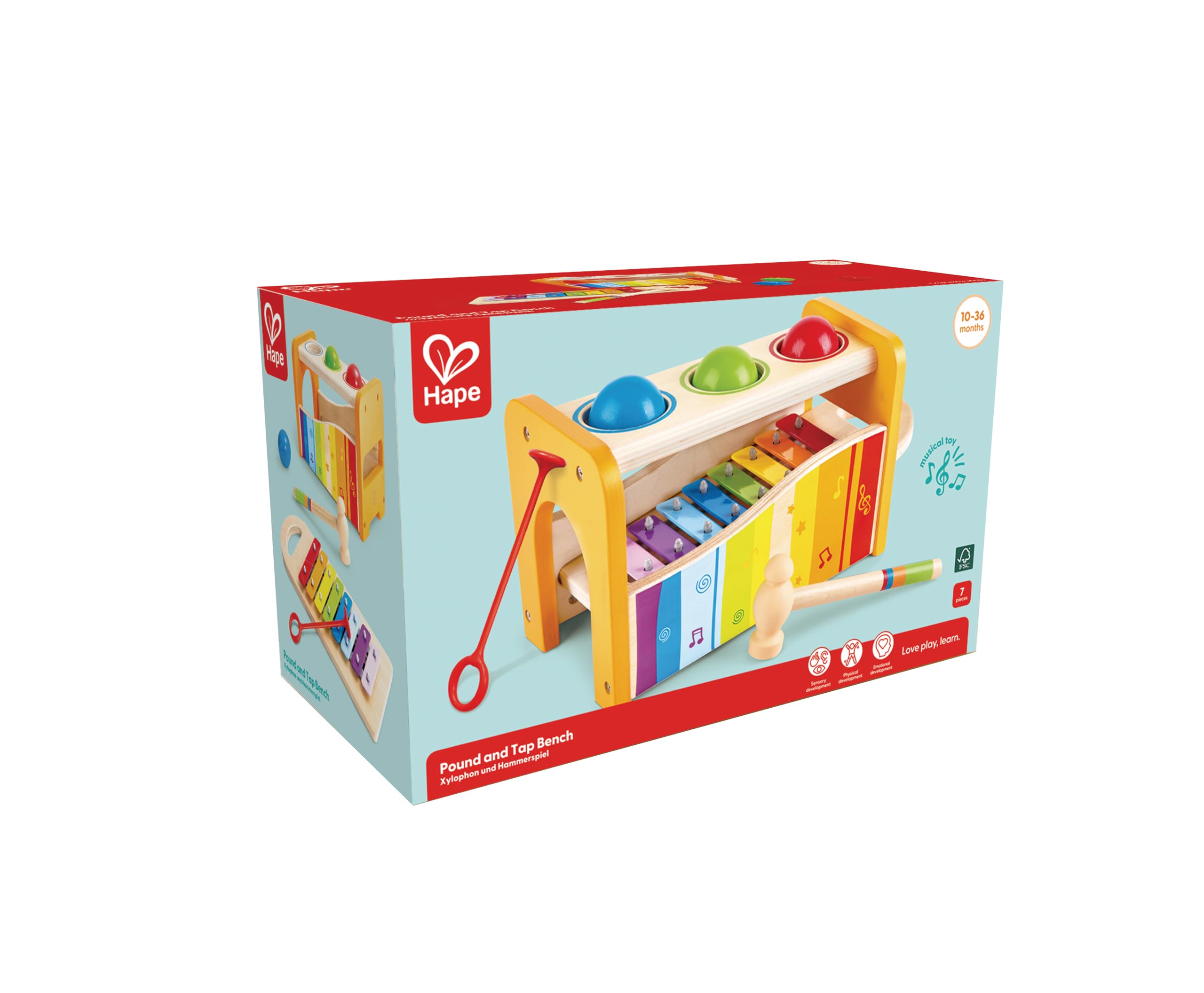 Hape Giochi musicali Banco delle Palline con Xilofono giocattolo in legno