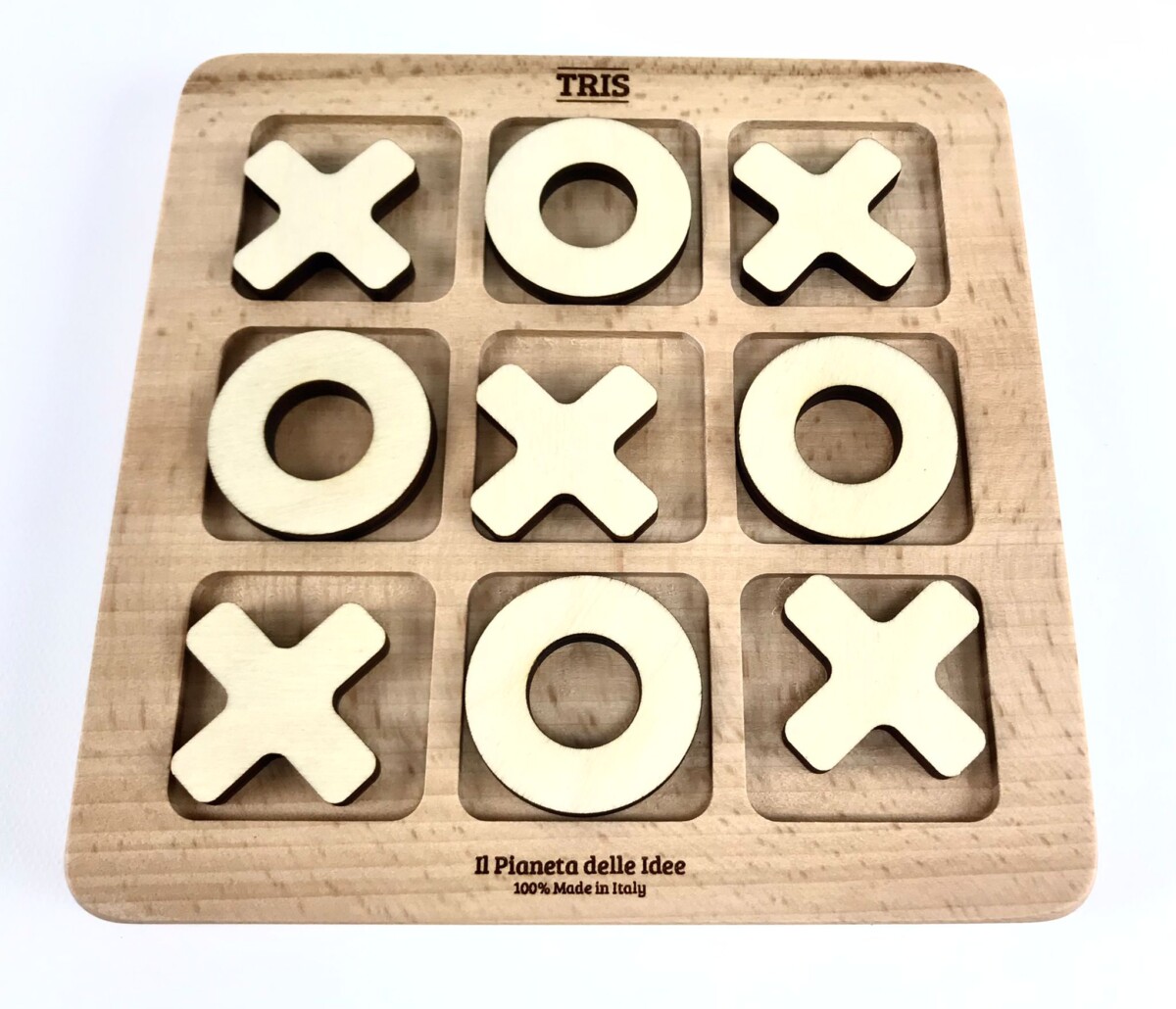 Il Pianeta delle idee Giocare Tris piccolo gioco in legno 15×15 cm