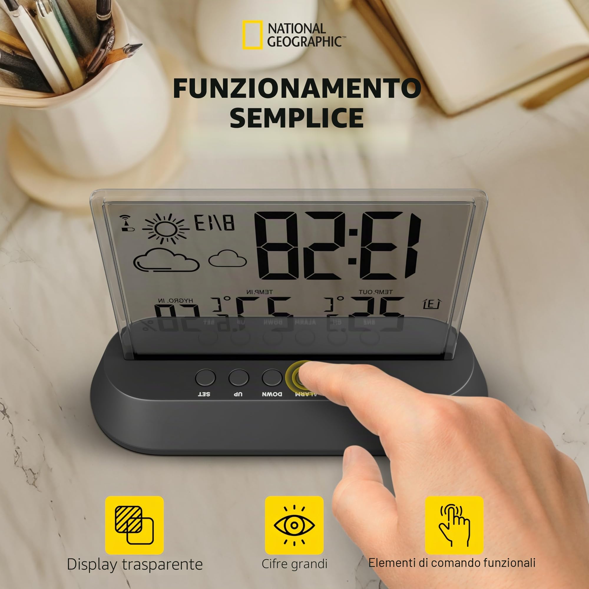 National Geographic Stazioni meteorologiche ed elettronica outdoor stazione meteo trasparente