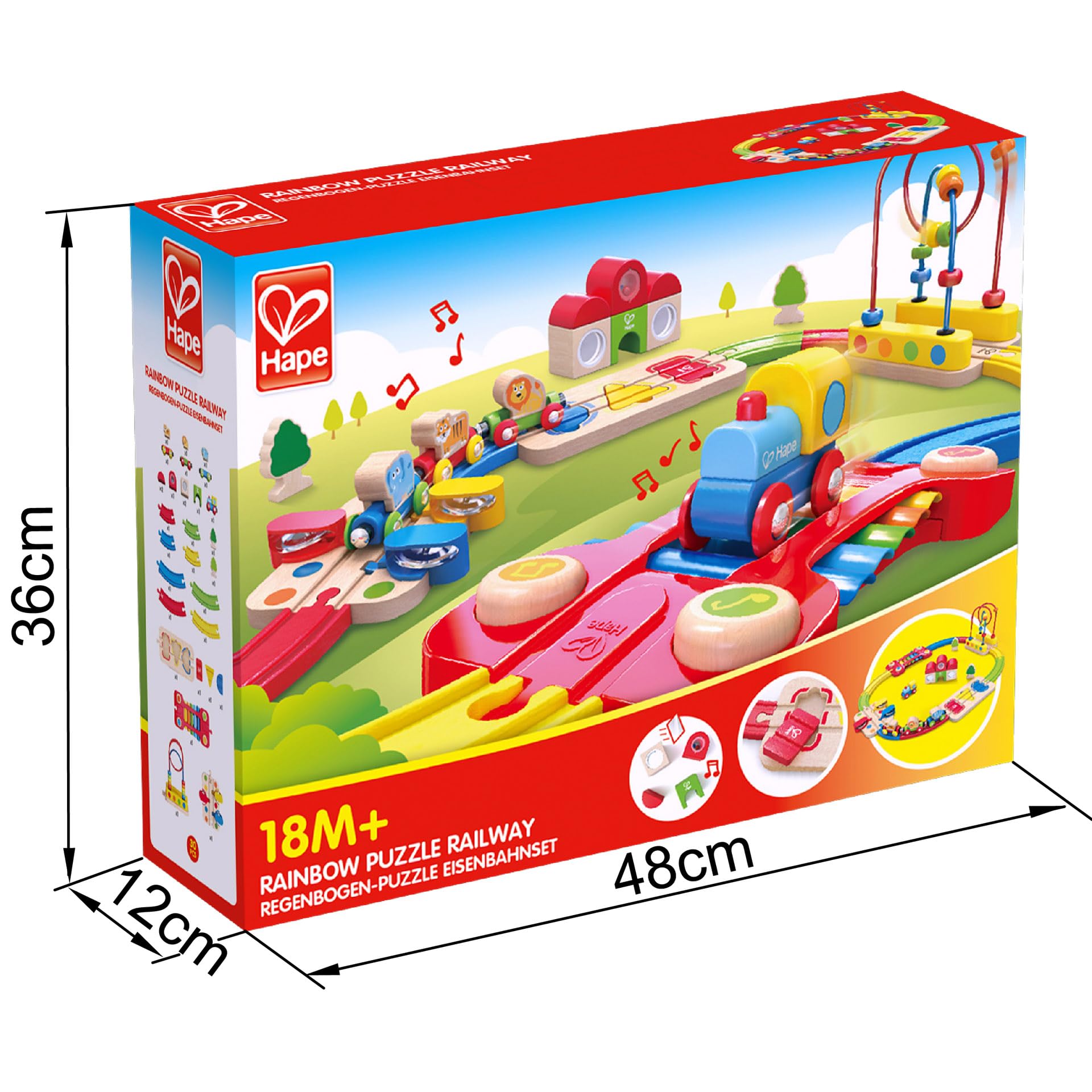 Hape Treno E3826 Pista treno arcobaleno giocattolo educativo musicale 18M+