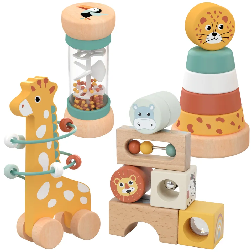 Nene Toys Baby & Toddler Toys 4-in-1 Animal Learning Set giochi in legno