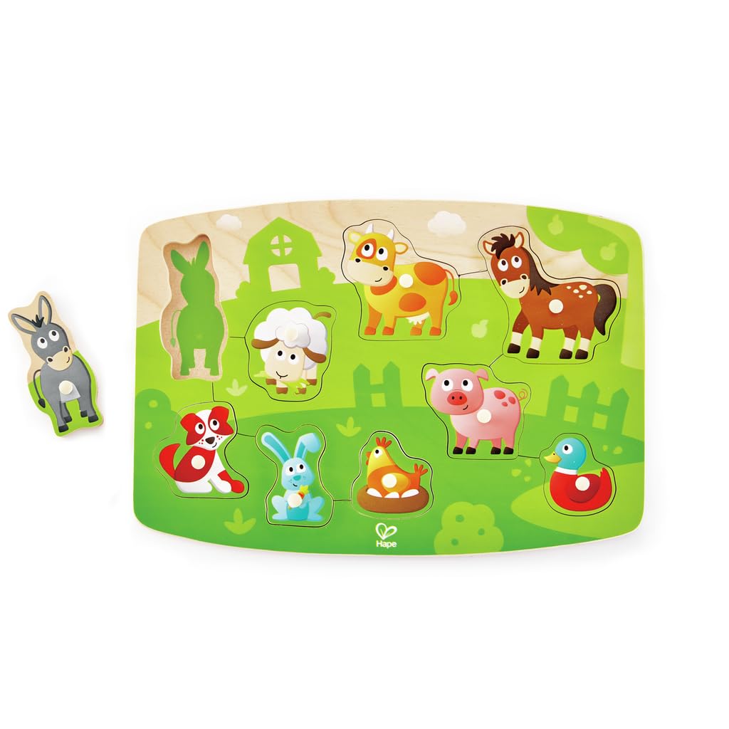 Hape Puzzle Puzzle del cantiere puzzle con pioli in legno
