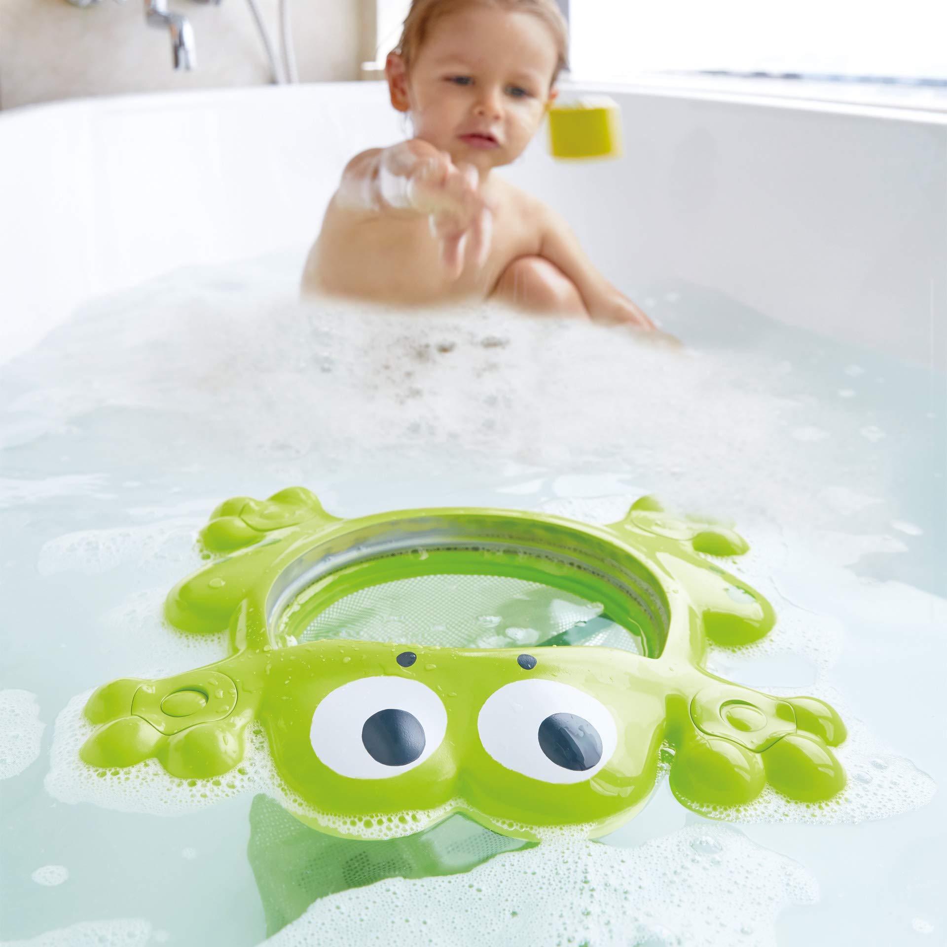 Hape Giochi da bagno Feed-Me Bath Frog rana da bagno multicolore E0209