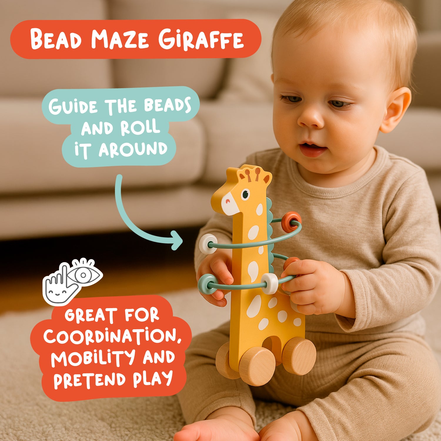 Nene Toys Baby & Toddler Toys 4-in-1 Animal Learning Set giochi in legno