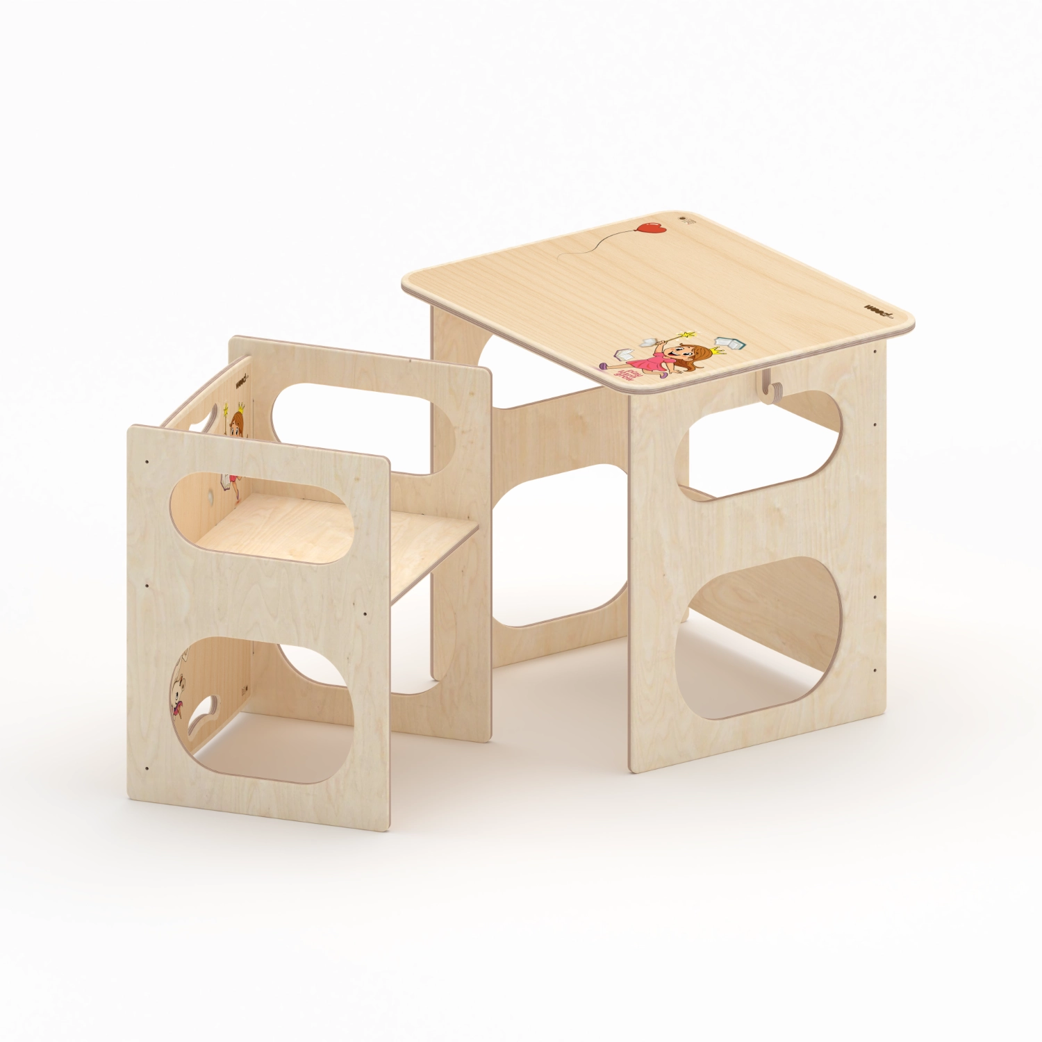 Il Pianeta delle idee Wood for Kids Montessori Banco e poltrona della crescita Montessori