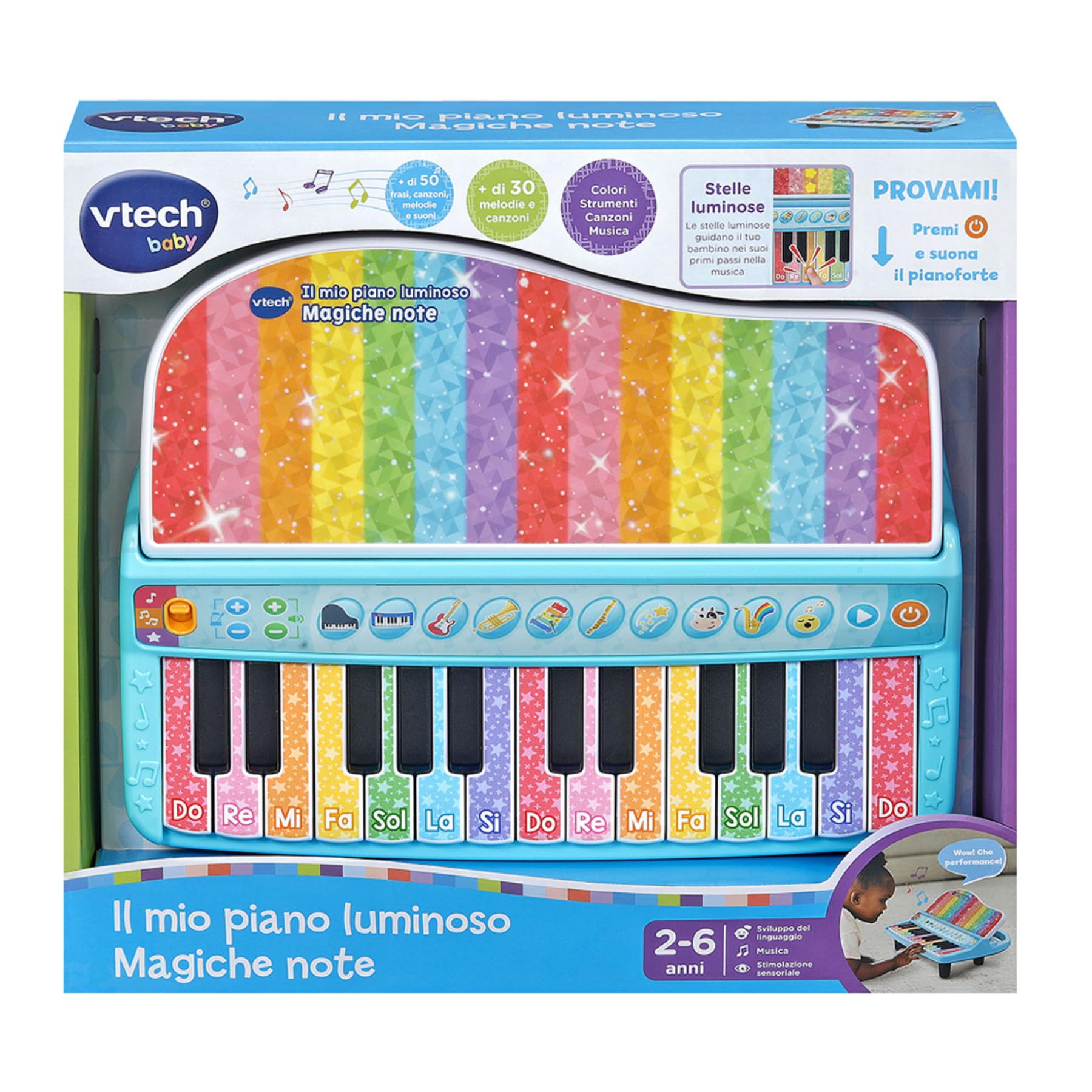 VTech Il Mio Piano Luminoso Magiche Note pianoforte luci 25 tasti