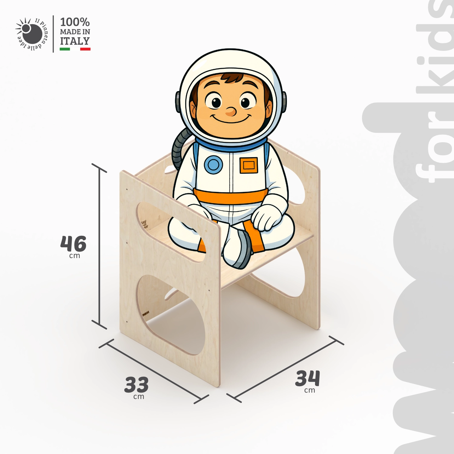 Il Pianeta delle idee Wood for Kids Montessori Poltrona della crescita Montessori