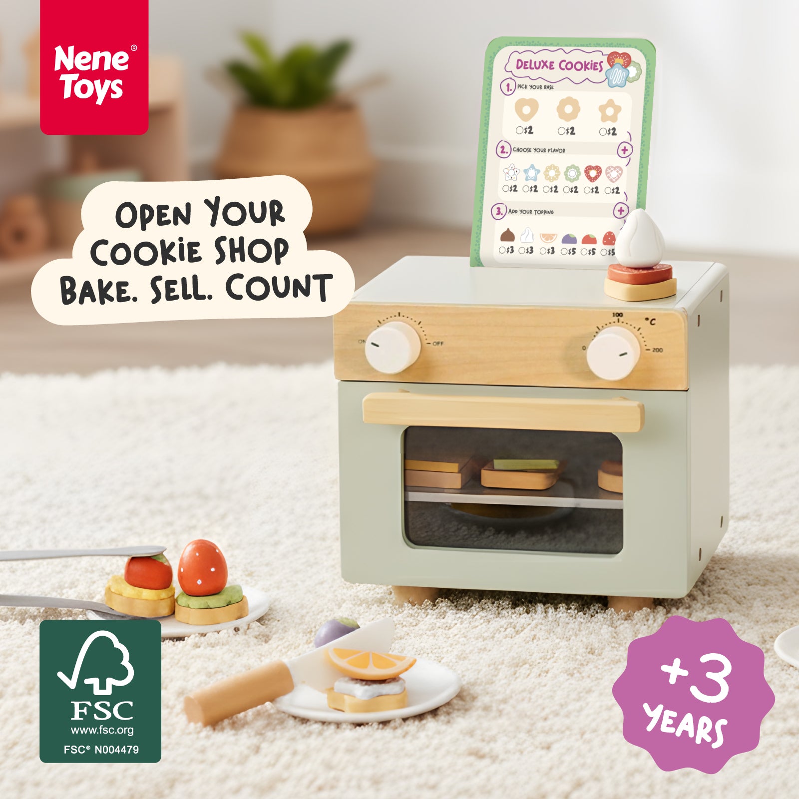 Nene Toys Kitchens & Pretend Play Little Cookie Bakery, forno giocattolo