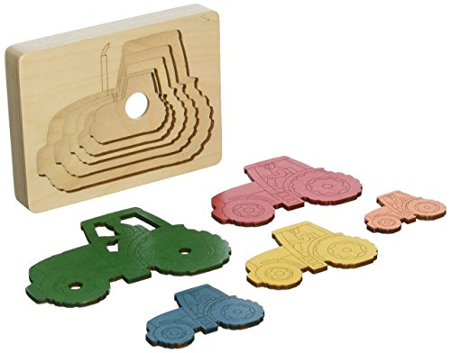 Hape Puzzle E6513 I 5 Trattori puzzle a sovrapposizione in legno