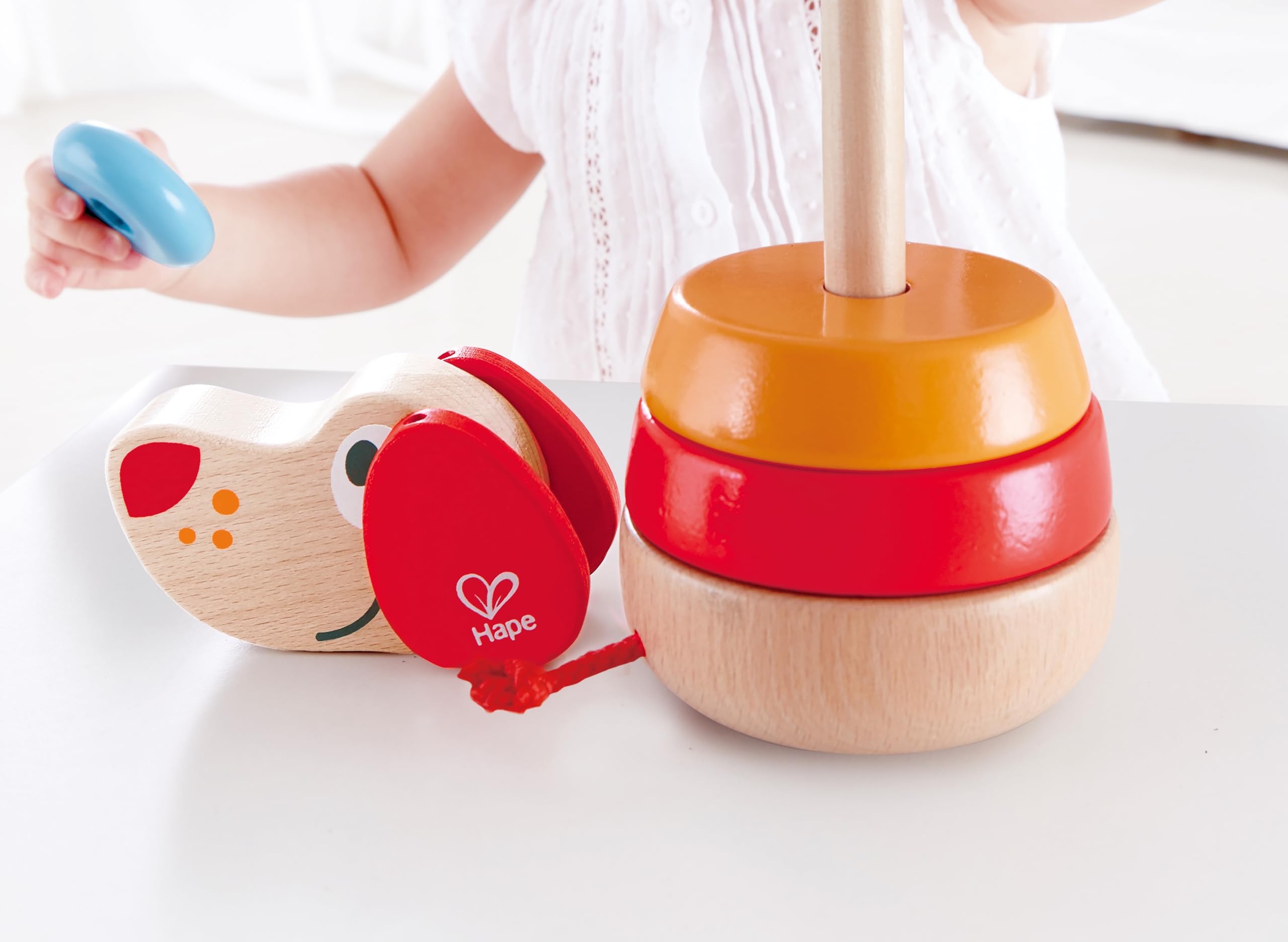 Hape Giocattoli per le abilità motorie Pepe Arcobaleno impilabile in legno