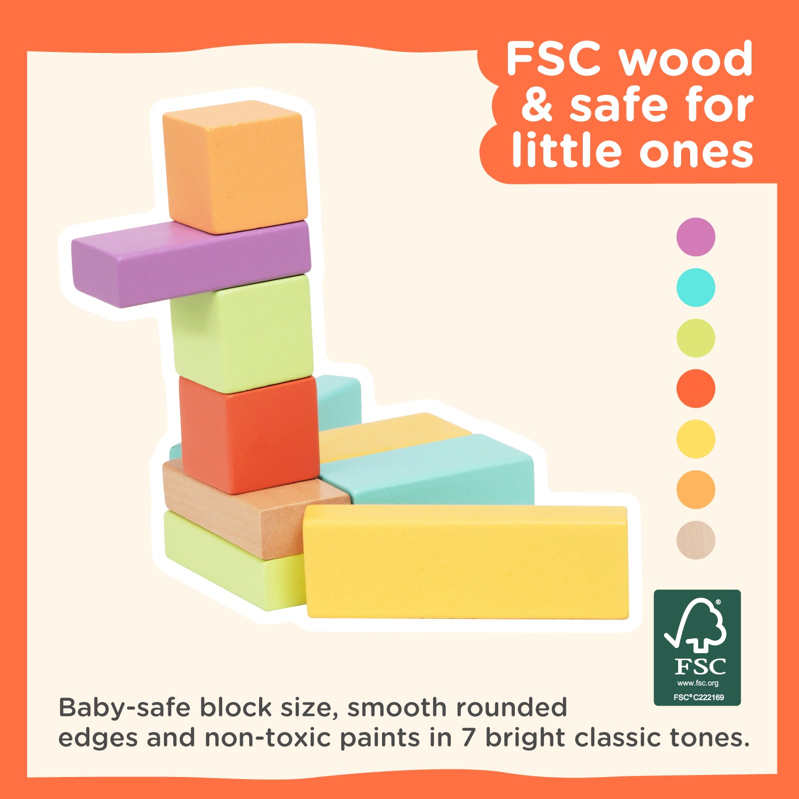 Nene Toys Building & Stacking 100 Pcs Wooden Building Blocks 100 blocchi