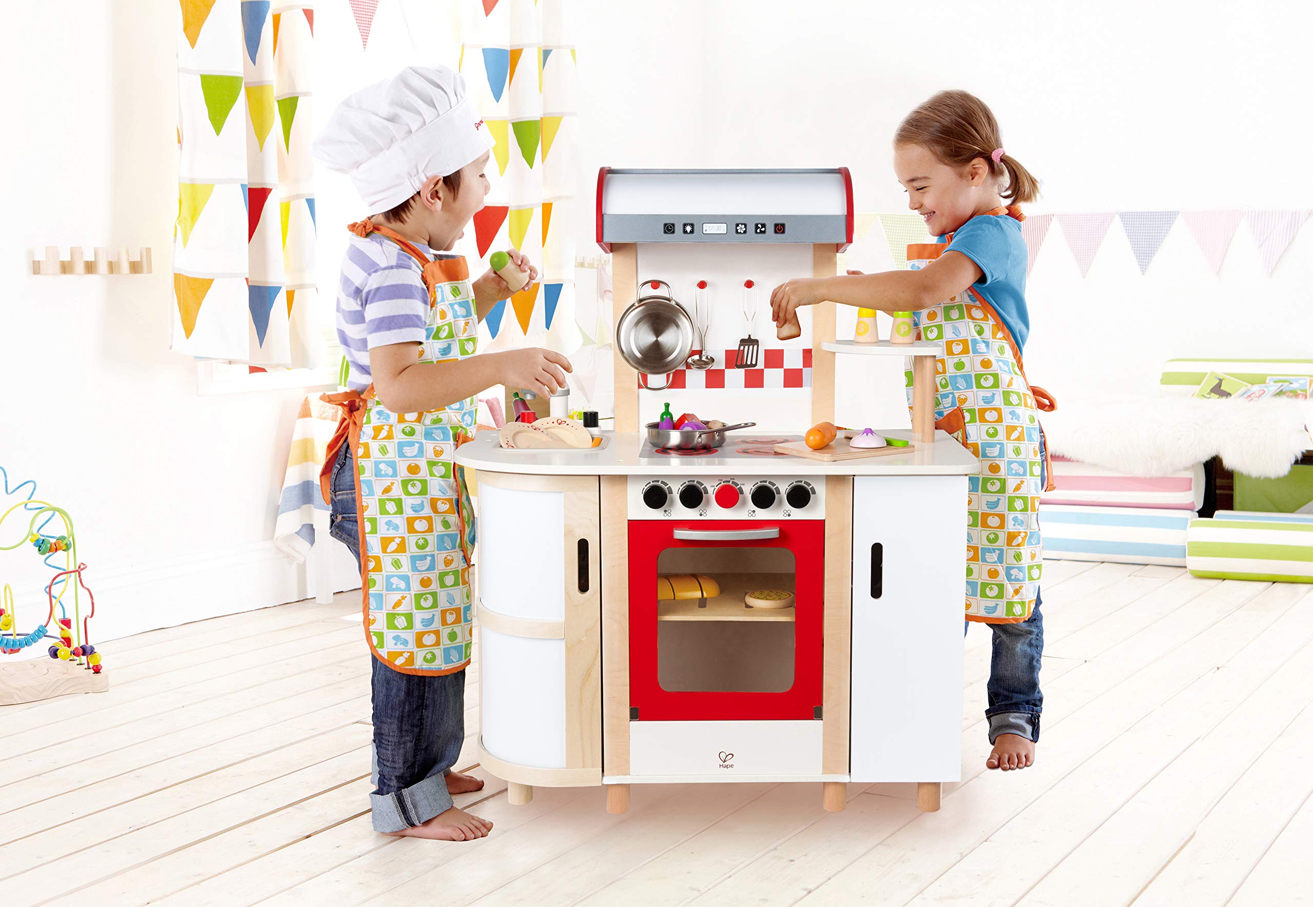 Hape Cucina e accessori E8018 cucina multifunzione con carrello multicolore