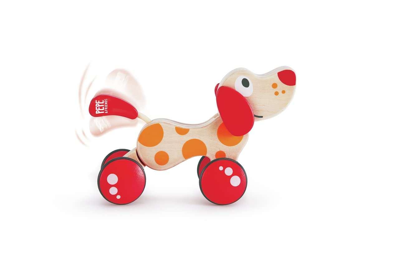Hape Spingi e cammina Pepe cagnolino trainabile in legno