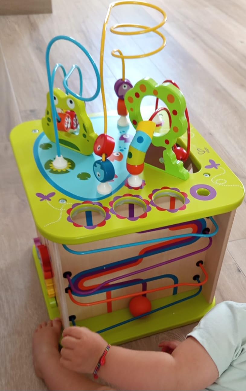 Hape Giocattoli per le abilità motorie Cubo Multiattività cubo attività in legno