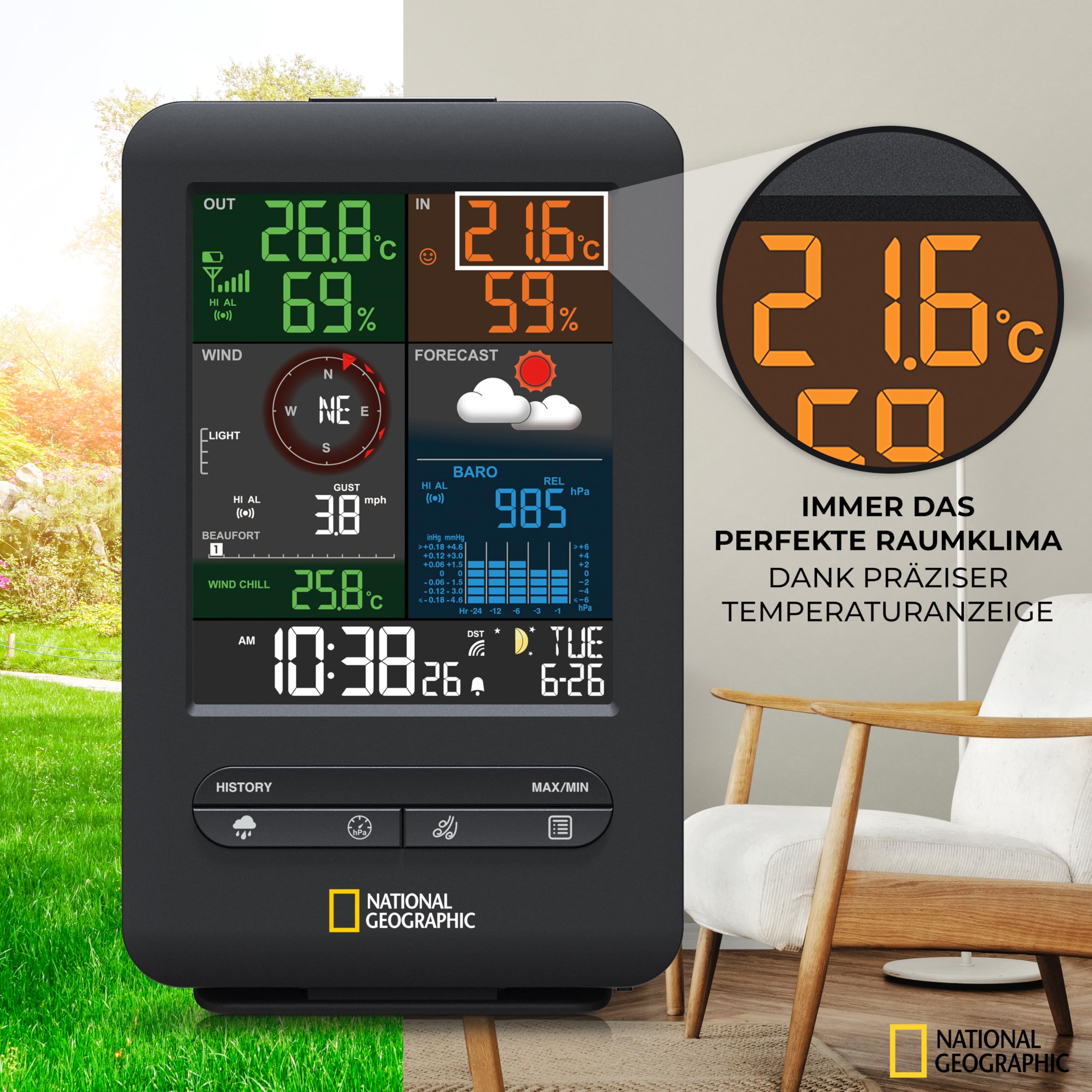 National Geographic Stazioni meteorologiche Station météo sans fil 5-en-1 stazione meteo wireless