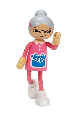 Hape Case delle bambole e accessori Bambola di Legno Nonna bambola in legno arti flessibili