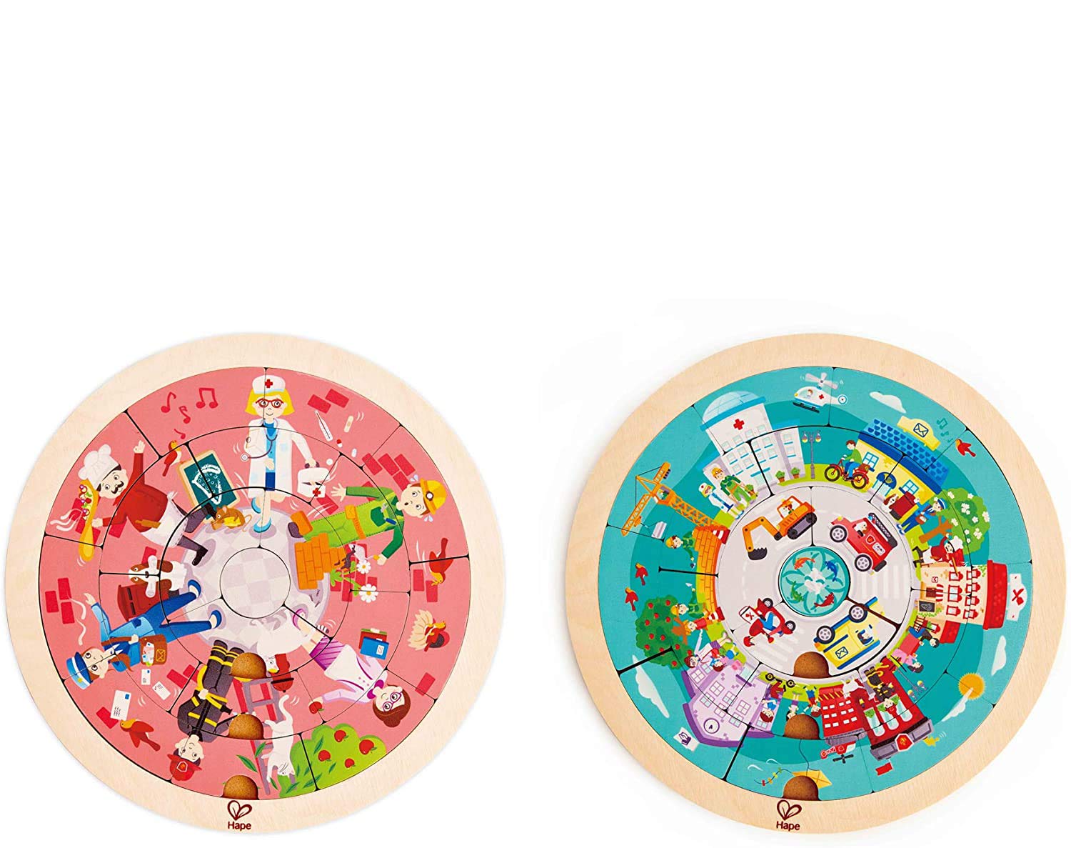 Hape E1624 Carousel Jigsaw Puzzle puzzle in legno double face 20 pezzi