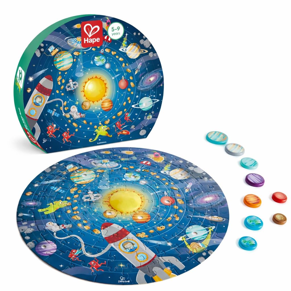 Hape Puzzle Sistema Solare puzzle in legno con LED