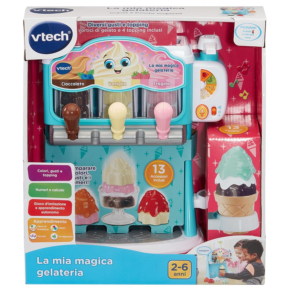 VTech La Mia Magica Gelateria, gelatiera giocattolo con 12 accessori