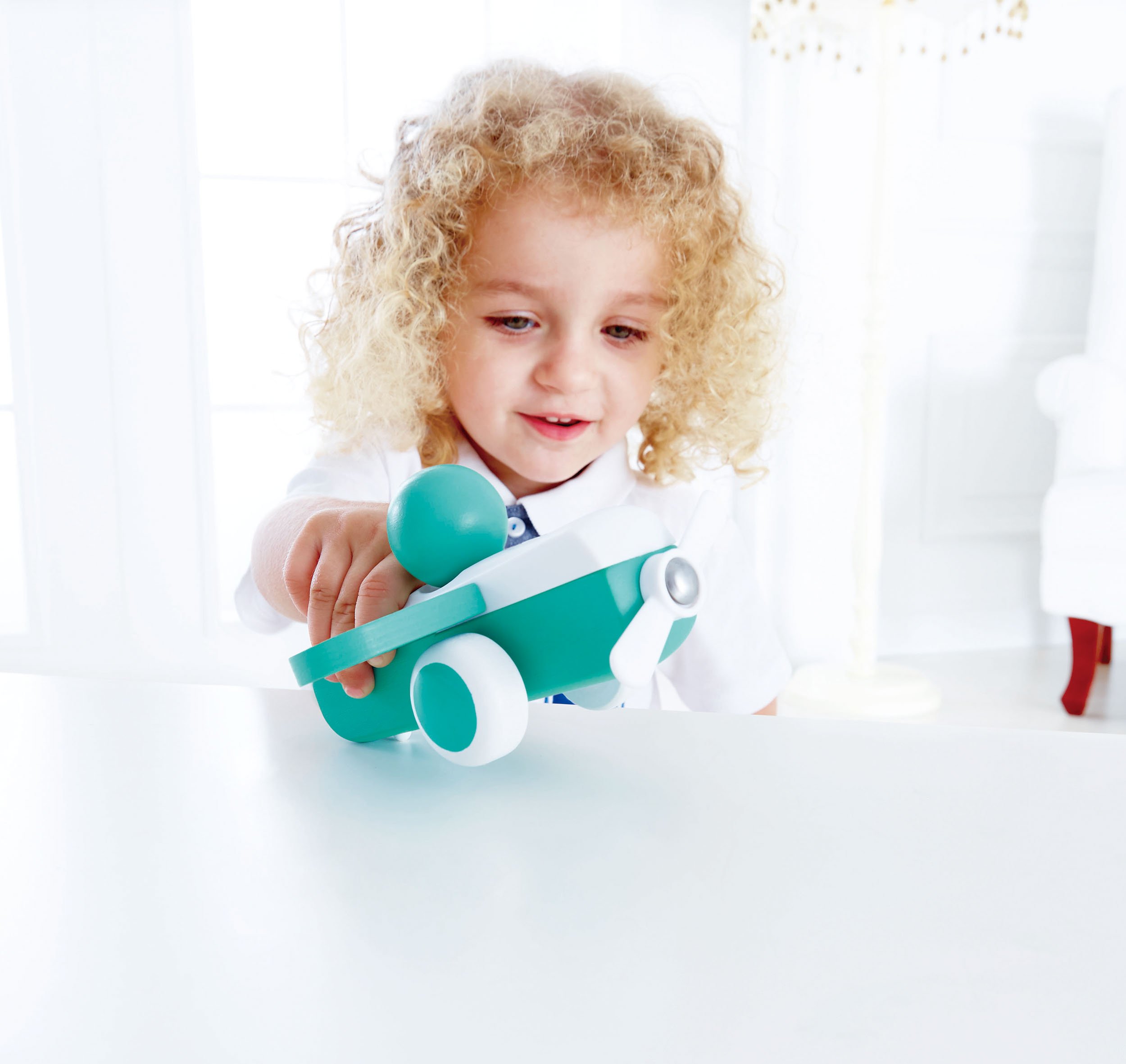 Hape Giochi E0066 Aereo a Elica aereo turchese e arancione