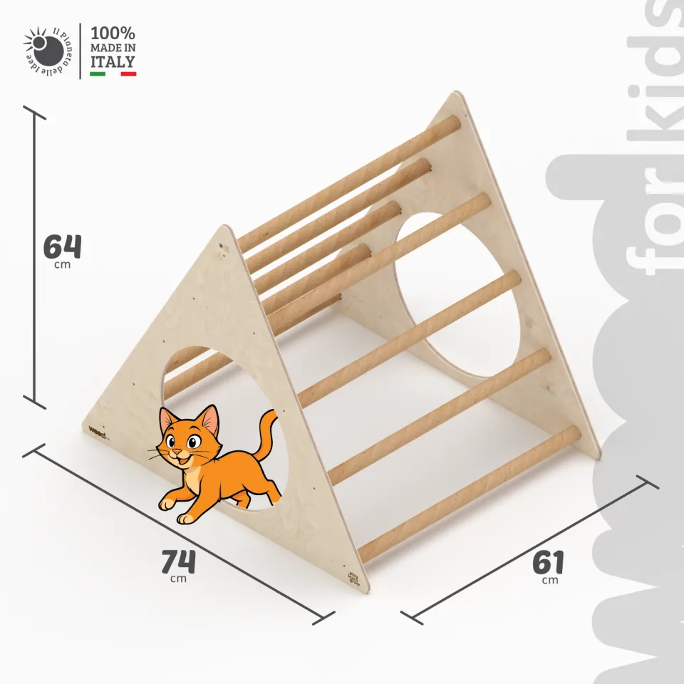 Il Pianeta delle idee Wood for Kids Montessori Triangolo di Pikler in betulla