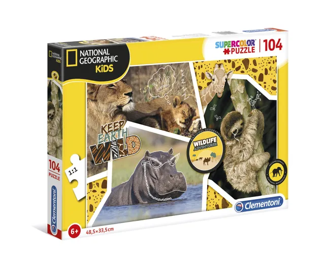 National Geographic Kids – Giochi e puzzle Wildlife Adventurer puzzle 104 pezzi bambini