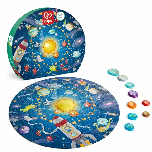 Hape Puzzle Sistema Solare puzzle in legno con LED