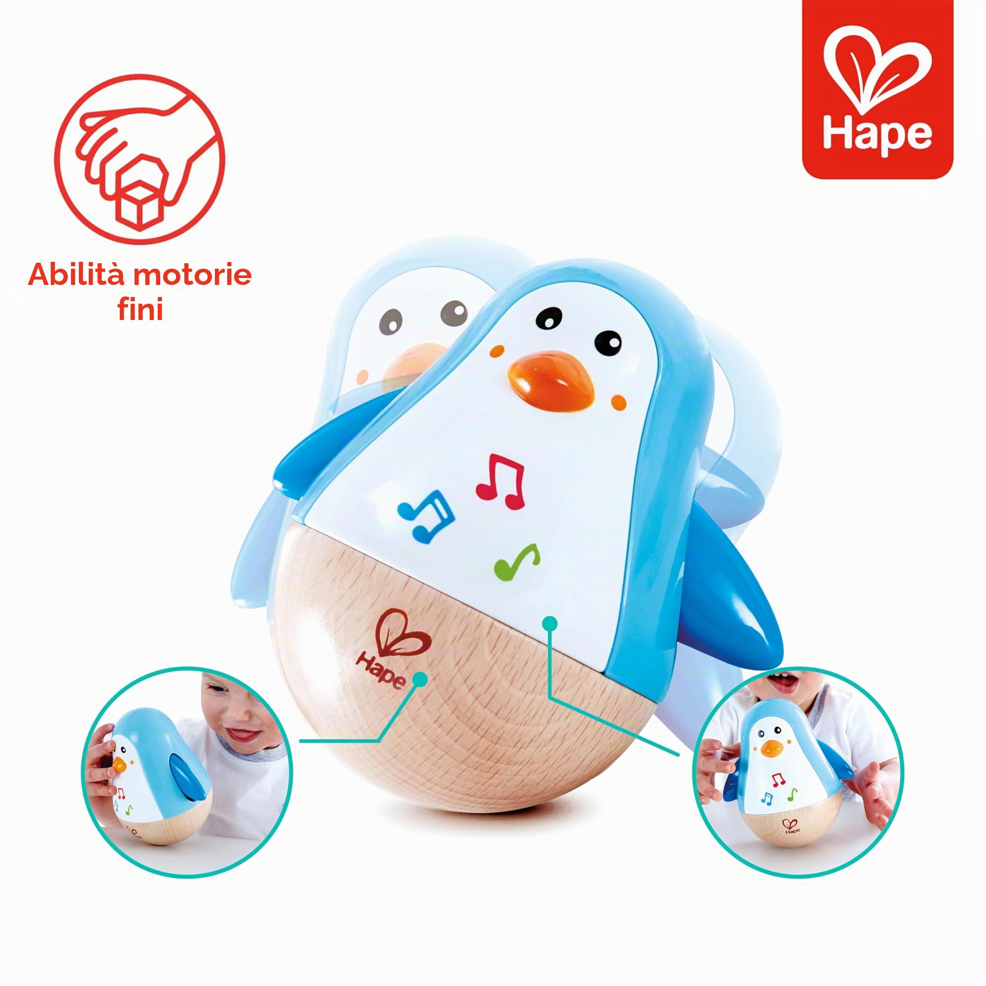 Hape Giochi musicali Pinguino Musicale Oscillante giocattolo in legno