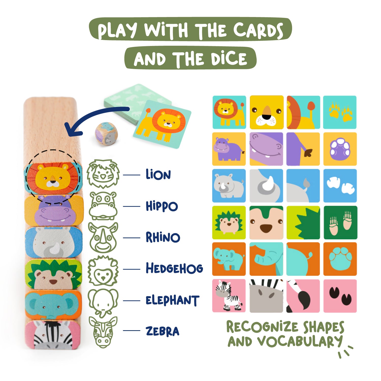 Nene Toys Building & Stacking Safari Stacking Game, torre di legno