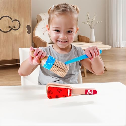 Hape Giochi musicali Coppia di percussioni set guiro 3 pezzi