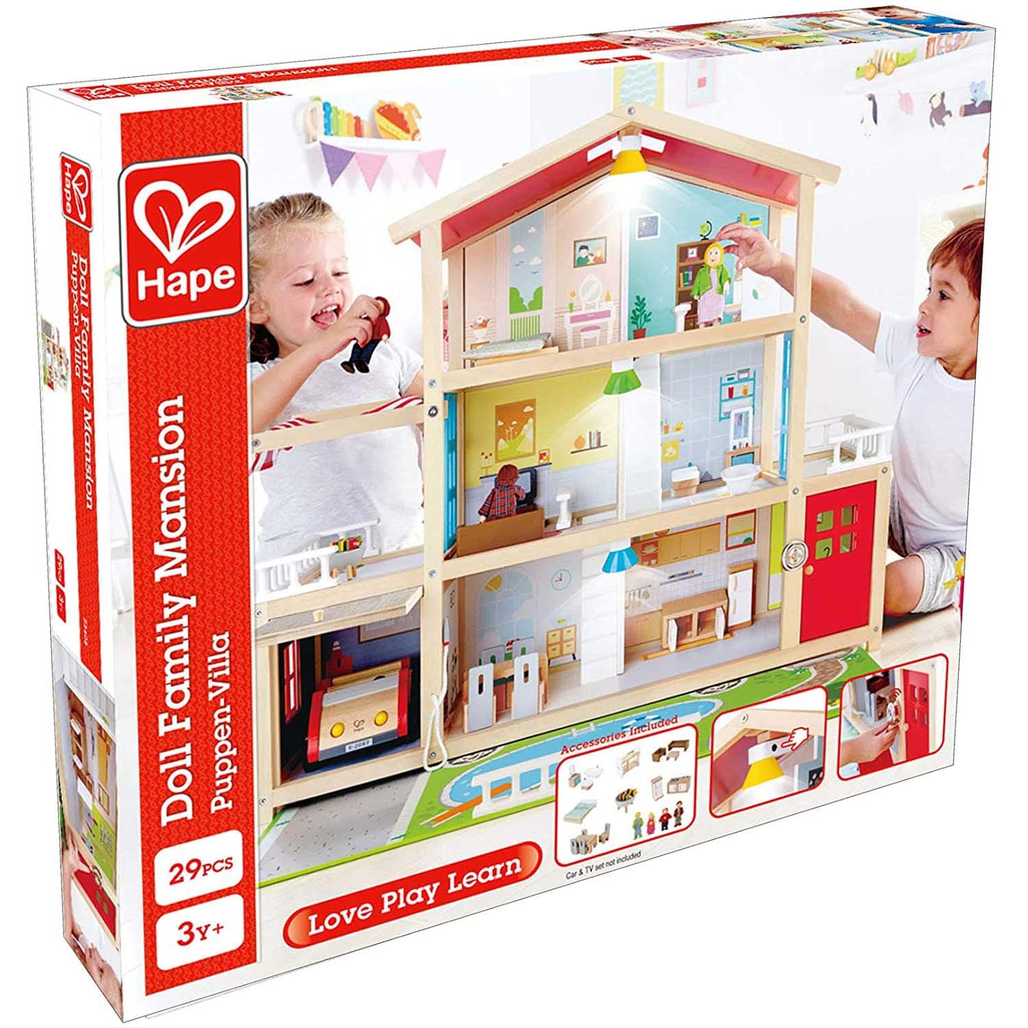 Hape Case delle bambole e accessori Villa delle bambole in legno