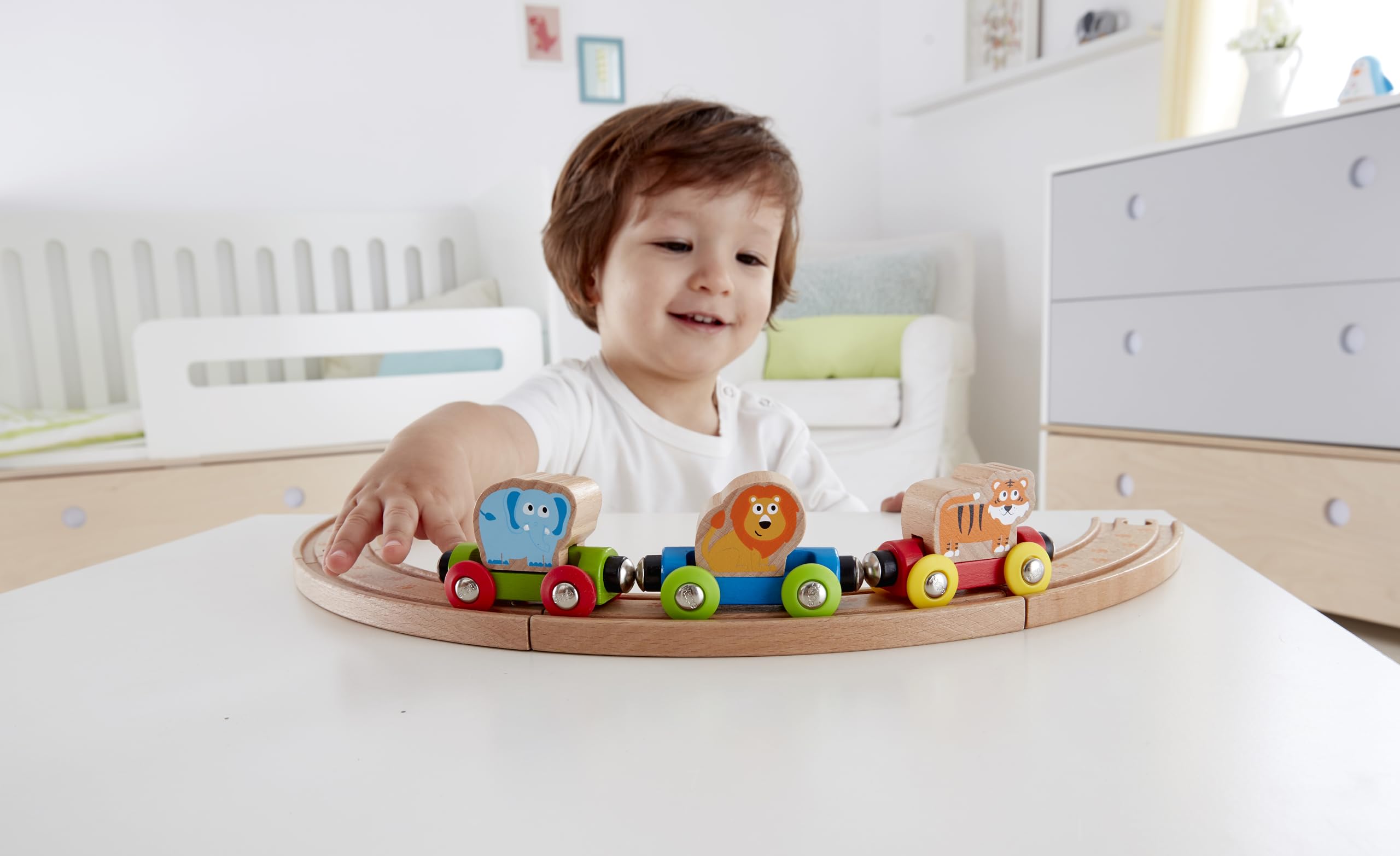 Hape Treno Viaggio Giungla trenino con animali in legno