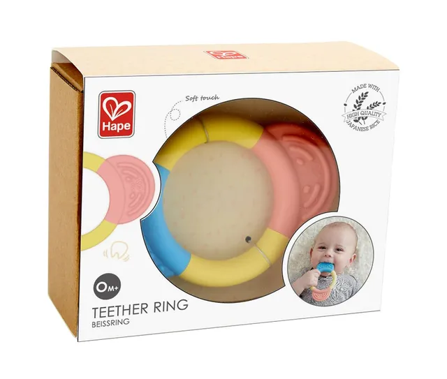 Hape Giocattoli per l'infanzia Anello da Masticare E0026 massaggiagengive