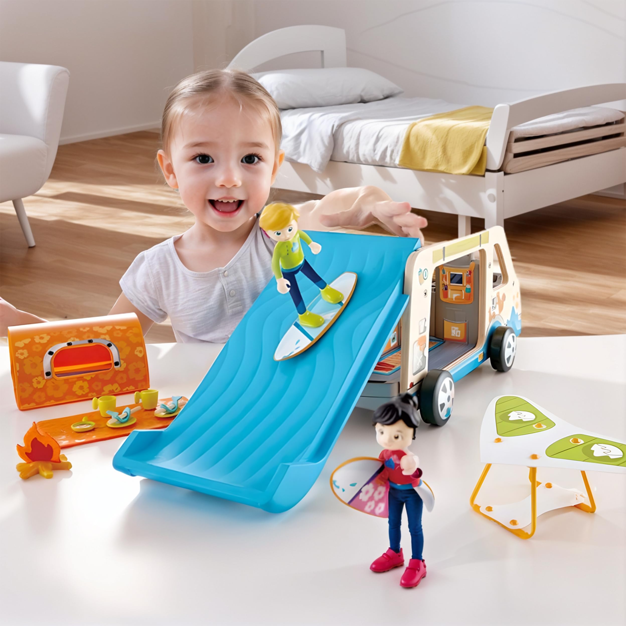 Hape Case delle bambole e accessori Camper Avventura trasformabile
