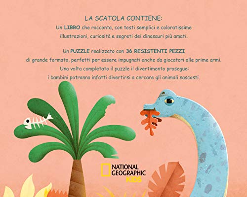 National Geographic Kids Dinosauri Libro e puzzle cerca e trova con poster