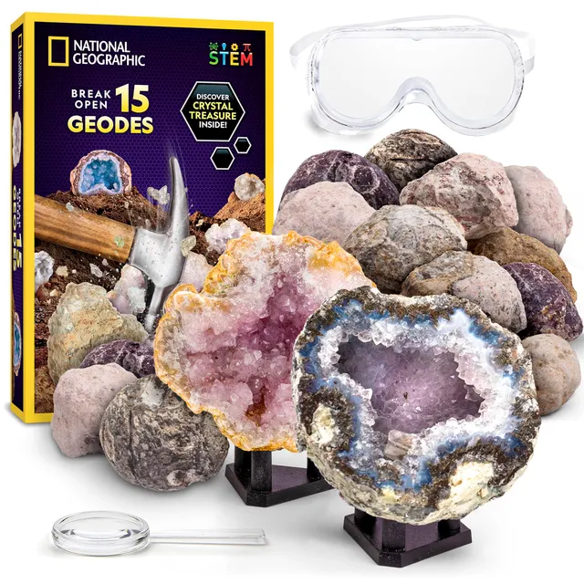 National Geographic Kit scientifici e di scoperta Rompi 15 geodi premium kit geodi
